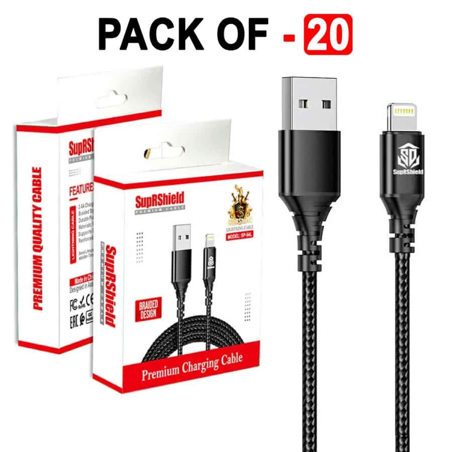 SupRShield (SP54L) 1M Braided USB Lightning Nylon Cable Cord Charger For Apple SupRShield (SP54L) 1M Braided USB Lightning Nylon Cable Cord Charger For Apple